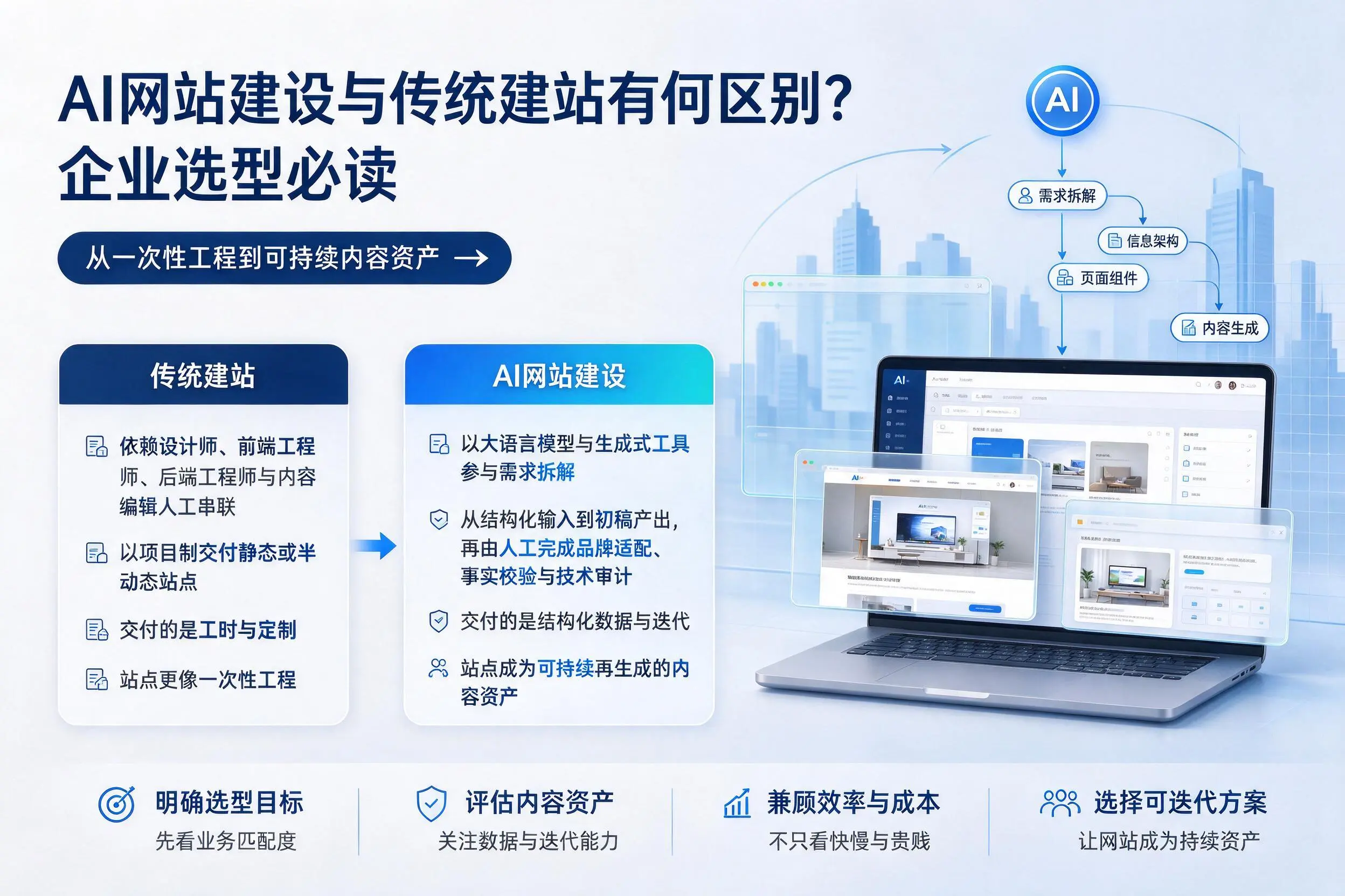 AI网站建设与传统建站有何区别？金华企业选型必读