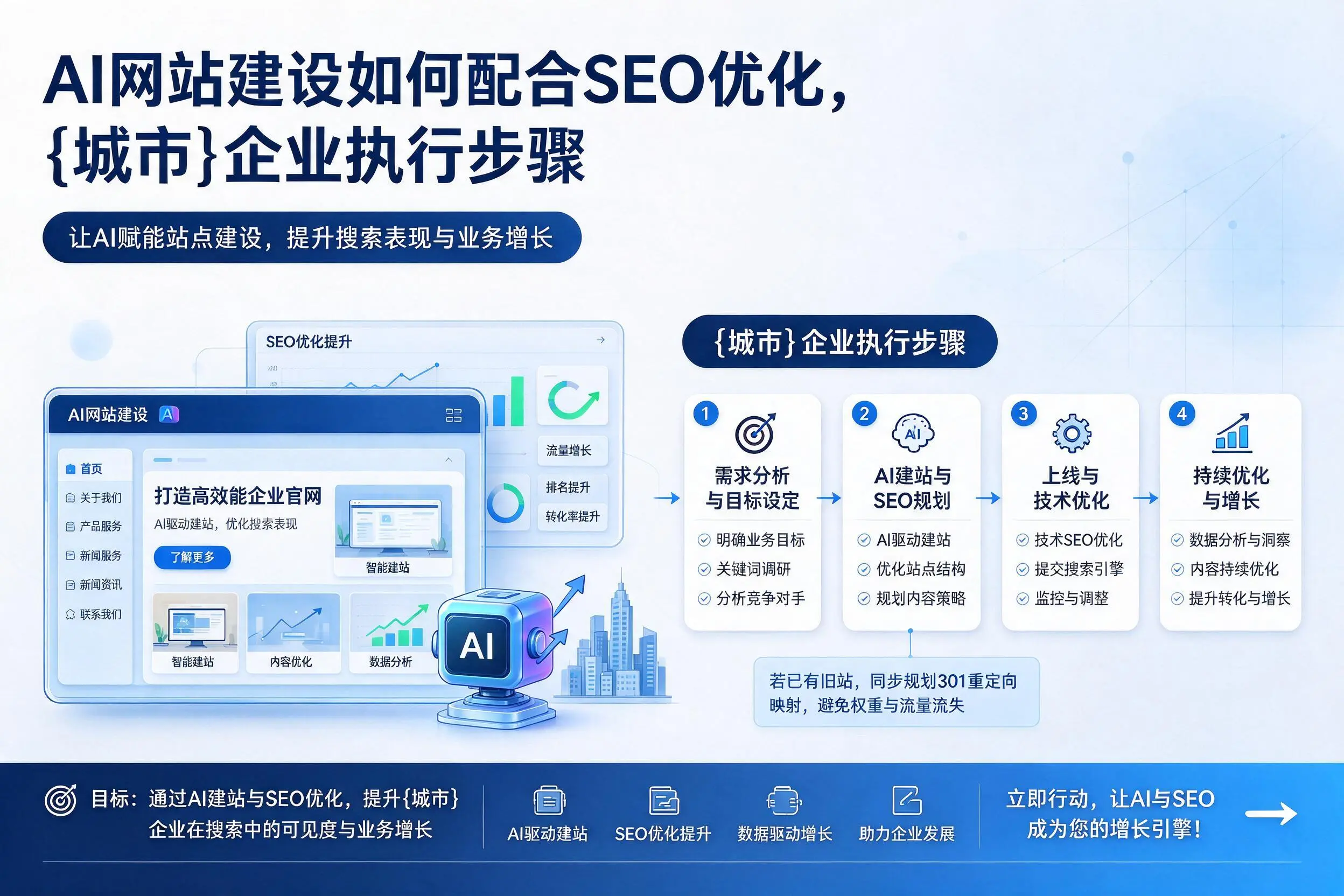 AI网站建设如何配合SEO优化,金华企业执行步骤