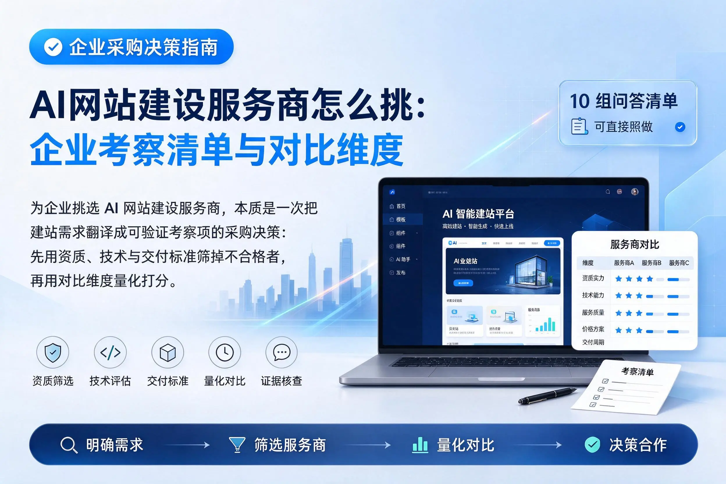 AI网站建设服务商怎么挑:金华企业考察清单与对比维度